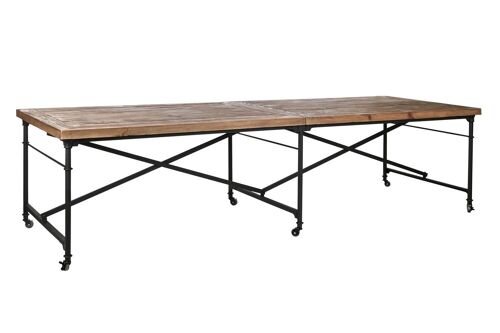 MESA COMEDOR MADERA METAL 300X100X78 MARRON MB210785