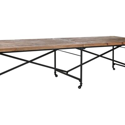 Tavolo da pranzo in metallo e legno 300X100X78 Marrone MB210785