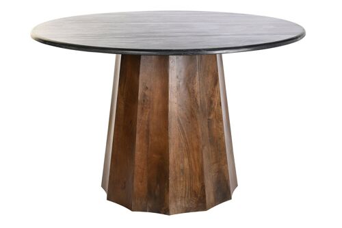 MESA COMEDOR MANGO MARMOL 120X120X76 NEGRO MB201494