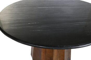 TABLE À MANGER MARBRE MANGO 120X120X76 NOIR MB201494 2