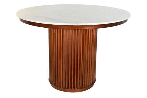 Mesa Comedor Marmol Metal 110X110X76 Cobrizo MB201325