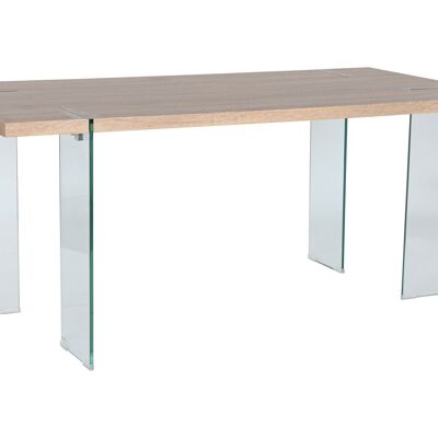 DINING TABLE MDF GLASS 180X90X76 12 MM, NATURAL MB208054
