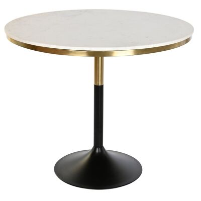 TABLE DE REPAS METAL MARBRE 93X93X79,5 BLANC MB201474