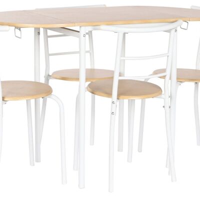 TABLE SET 5 MDF METAL 121X55X78 WHITE MB208138