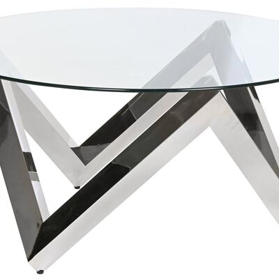 COFFEE TABLE STEEL TEMPERED GLASS 90X90X45 MB202977