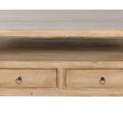 Wooden Center Table 100X100X45 Drawers Natural MB213727 NO11