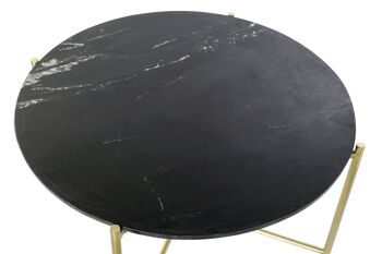 TABLE BASSE EN FER MARBRE 81X81X44 NOIR MB207604 2