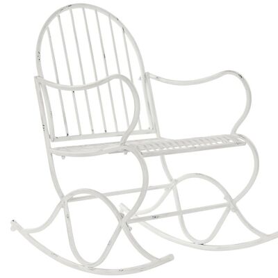 Metal Rocking Chair 60X90X96.5 Worn White MB211618