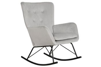 Chaise à bascule en métal polyester 66x74x86 gris MB211339 1