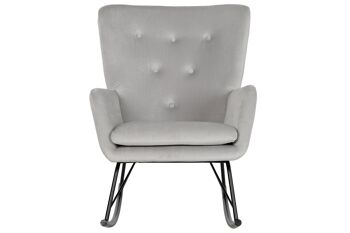 Chaise à bascule en métal polyester 66x74x86 gris MB211339 2