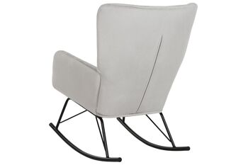 Chaise à bascule en métal polyester 66x74x86 gris MB211339 3