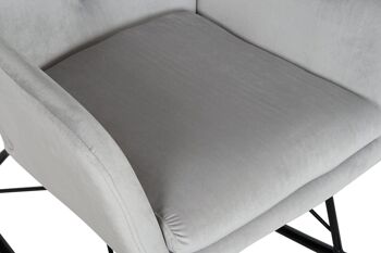 Chaise à bascule en métal polyester 66x74x86 gris MB211339 4