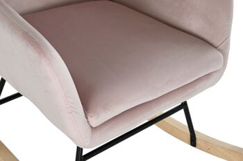 CHAISE À BASCULE MÉTAL POLYESTER 68X90X92 ROSE MB211337 2