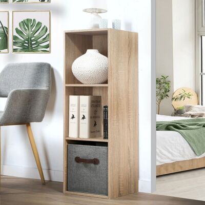 3 compartment storage unit - Oak color