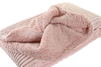 COUVERTURE POLYESTER 130X170X2 260 G/M², MOUTON ROSE TX199585 2