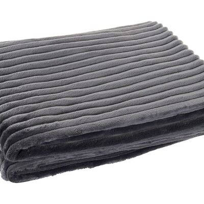 POLYESTER BLANKET 150X200X2 250 GSM, BASIC GRAY TX162094