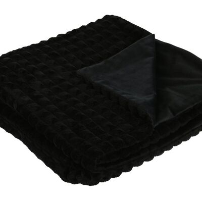 Sofadecke aus Polyester, 130 x 170 x 0, 500 g/m², Schwarz, TX210487