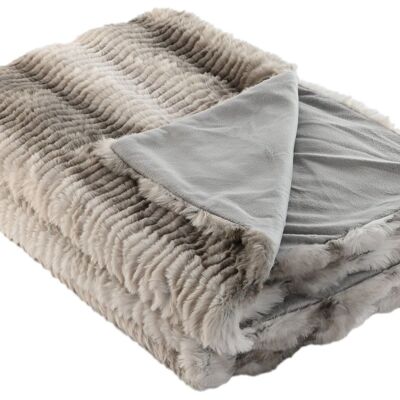 POLYESTER SOFA BLANKET 130X170X0.5 560 GSM GRAY TX210419