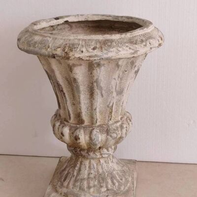 MAGNESIA FLOWER POT 39X39X52.5 AGED CUP MC213207