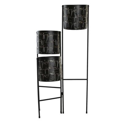 MACETERO METAL 22X22X93 CARAS NEGRO MC206539