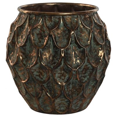 METAL FLOWER POT 33X33X32 GOLD MC209262