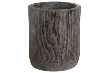 POT PAULOWNIA 22X22X25 USÉ GRIS FONCÉ JR214232 1