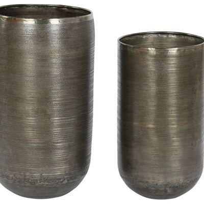 FLOWER POT SET 2 ALUMINUM 34.5X36X63 AGED MC208774