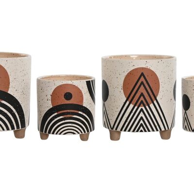 VASO DA FIORE SET 2 DOLOMITE 13X13X15 ABSTRACT 2 SURT. MC212837