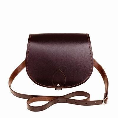Handmade Leather Saddle Bag - Dark Brown