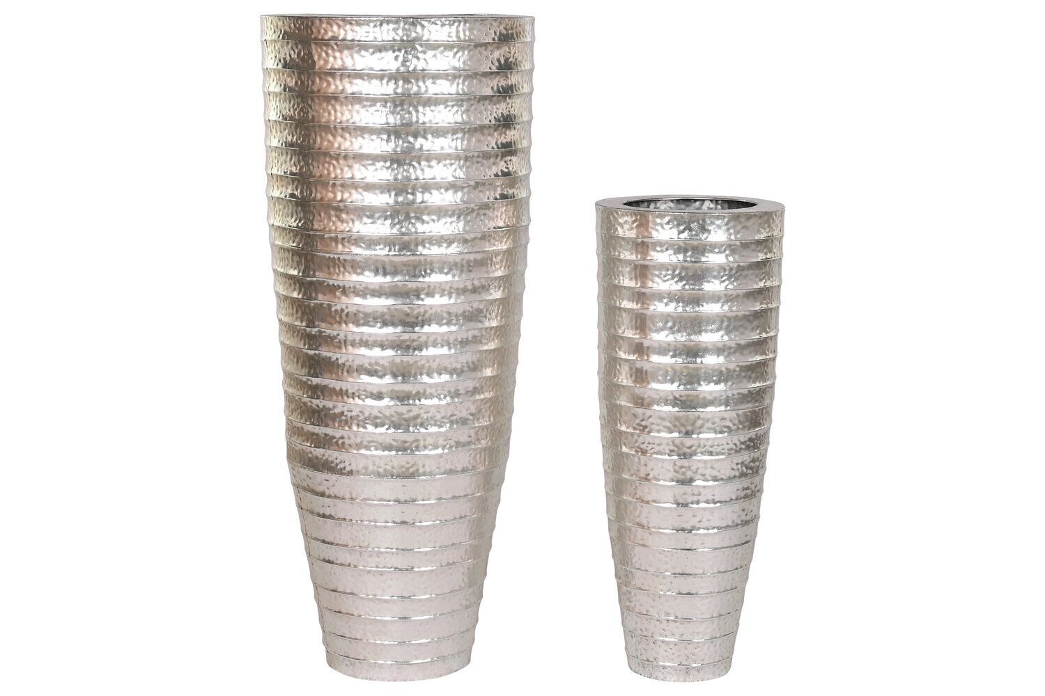 VASO DA FIORE SET 2 METALLO 51X51X122 ARGENTO MC211810