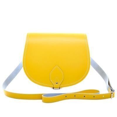 Bolso Saddle de Piel Hecha a Mano - Amarillo Narciso