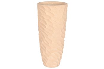 POT DE FLEUR EN FIBRE DE VERRE 40,5X40,5X91 BEIGE BRUT MC209814 1