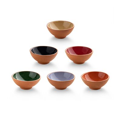 Small Ceramic Bowl Set, Set of 6, Moroccan Style | Bascuda