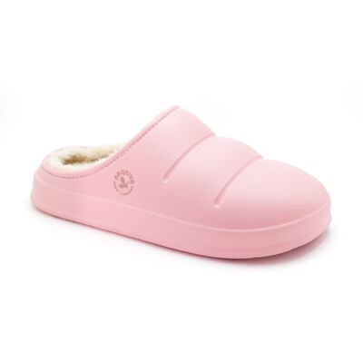 Vegan winter mule clog. Simson low sock pink