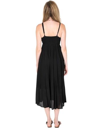 Robe Longue d'Automne de couleur Noir Uni 2