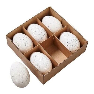 Pasqua - Set di 6 grandi uova bianche decorative