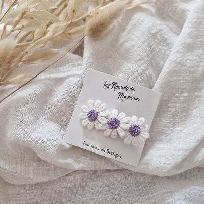 Barrette Flowers Purple