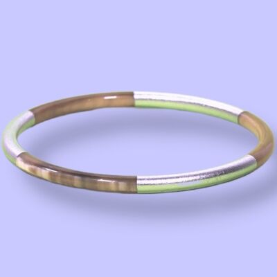 3-line silver horn bracelet 5mm