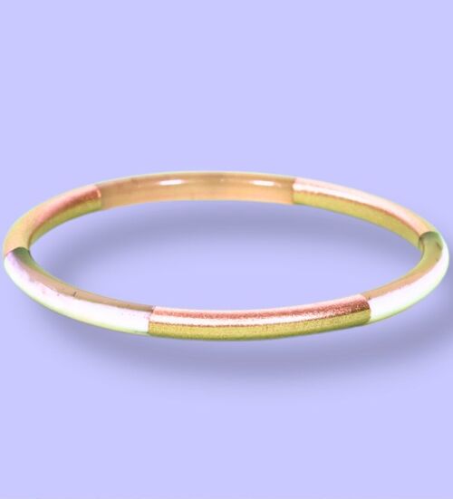 Bracelet corne 3 lignes champagne 5mm