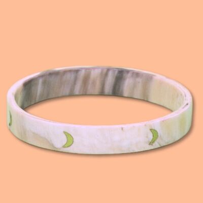 Silver moon horn bracelet