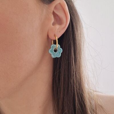 Turquoise blue Flower earrings