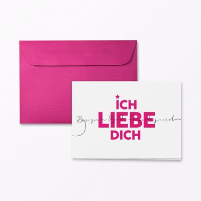 Folding card LineArt “I love you” incl. envelope