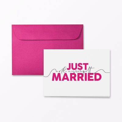 Carte pliante LineArt « Just Married » incl. enveloppe