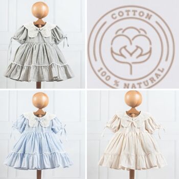 Un paquet de quatre tailles parfaites pour Pâques et l'Aïd, ensemble de robes classiques pour filles de 6 à 18 mois 1