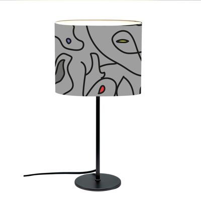 Lámpara de mesa abstracta gris