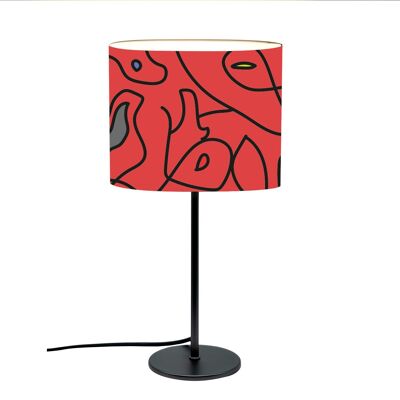 Lámpara de mesa abstracta roja