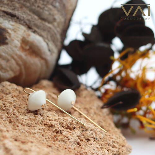 Gemstone Earrings “Milky Sky”, gemstone jewellery with White Agate
