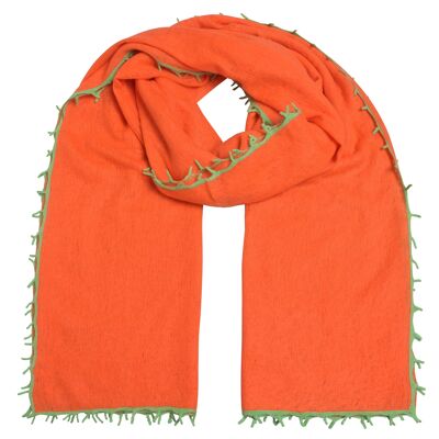 Cashmere scarf BiFeli-cs in nectarine