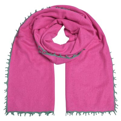 Cashmere scarf BiFeli-cs in Raspberry Rose