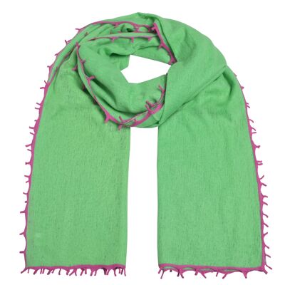 Cashmere scarf BiFeli-cs in Apple Green